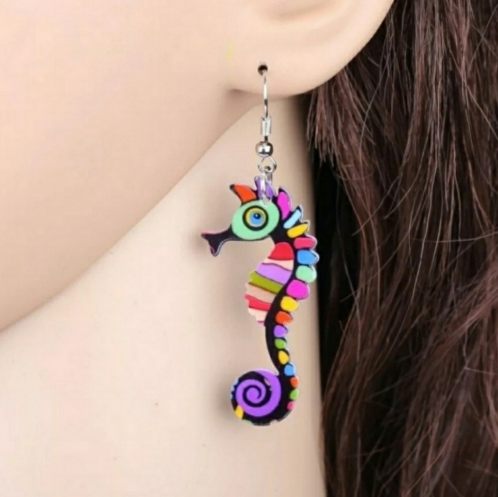 Acrylic Seahorse Earrings